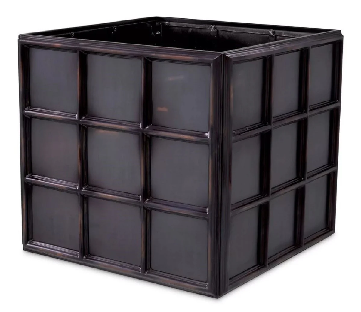 Casa Padrino maceta de lujo bronce antiguo 67,5 x 67,5 x A. 61 cm - Maceta cuadrado de acero inoxidable - Decoración de salón - Decoración de oficina - Decoración de lujo - Calidad de lujo