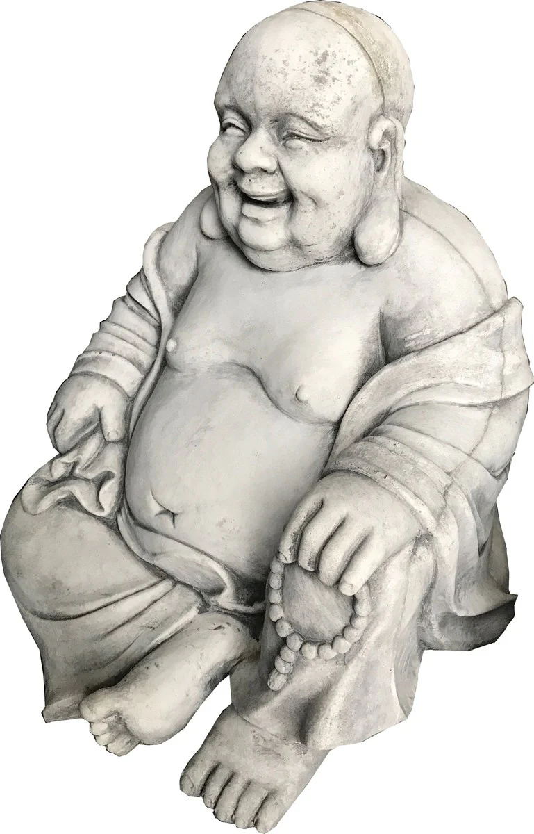 Casa Padrino escultura decorativa de lujo de buda gris claro 65 x 55 x H. 60 cm - Edición Limitada