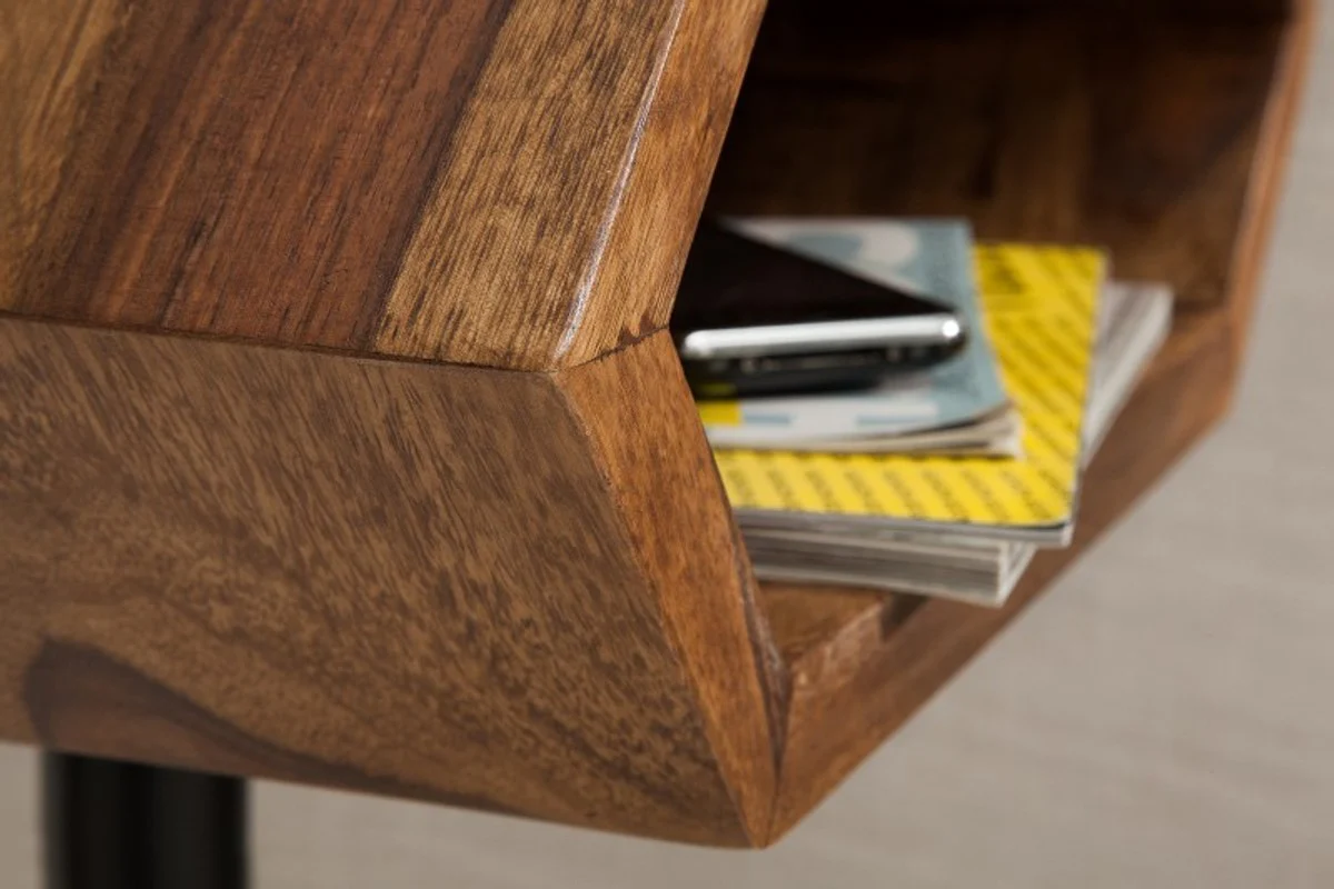 Mesa auxiliar de dise?o Casa Padrino natural / negro Sheesham 45cm x 35cm x H.65cm de madera maciza