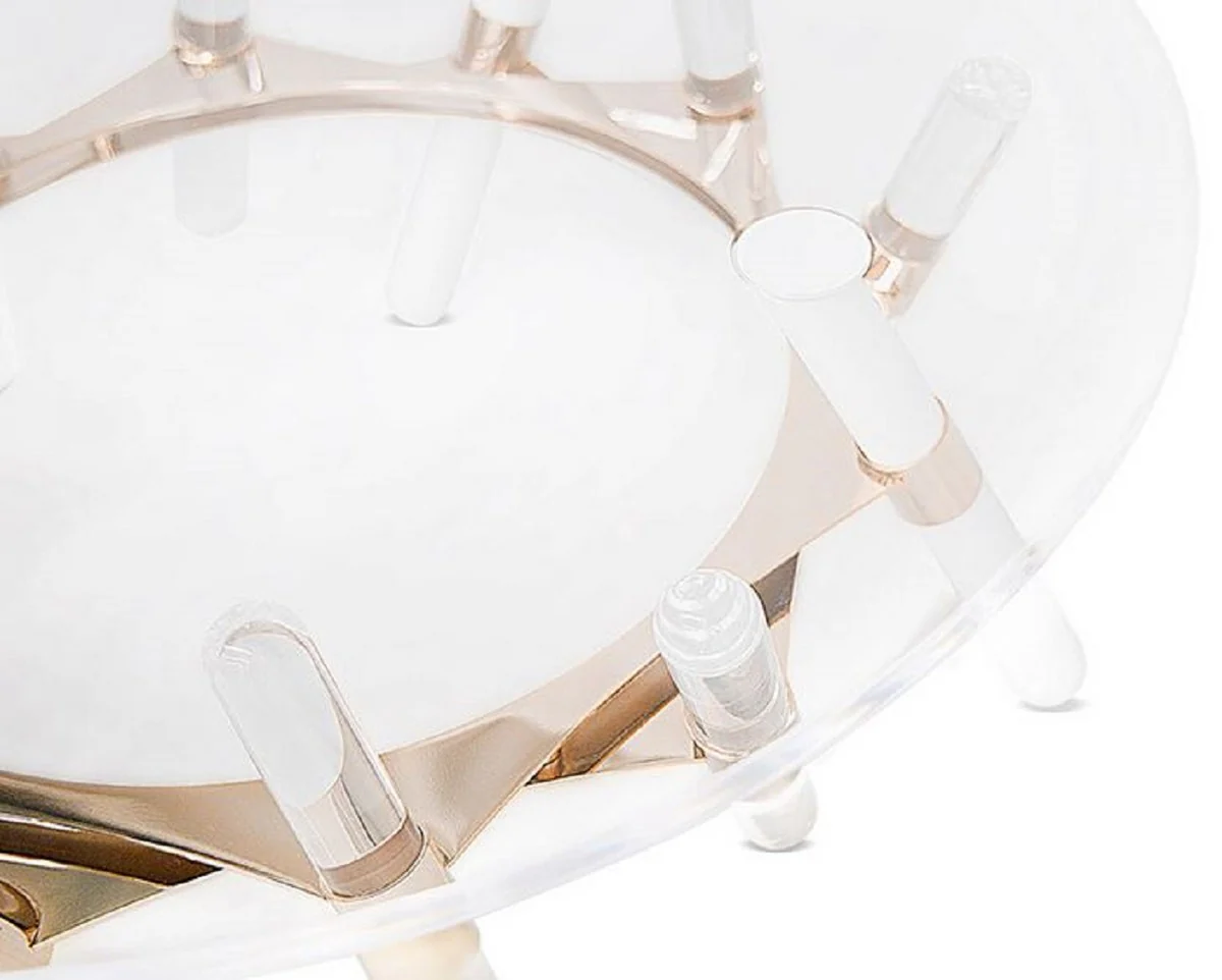 Casa Padrino mesa de jardín de lujo oro Ø 85 x A. 38,5 cm - Mesa de centro redonda de acrílico resistente a la intemperie - Muebles de Jardín - Muebles de Hotel - Calidad de Lujo