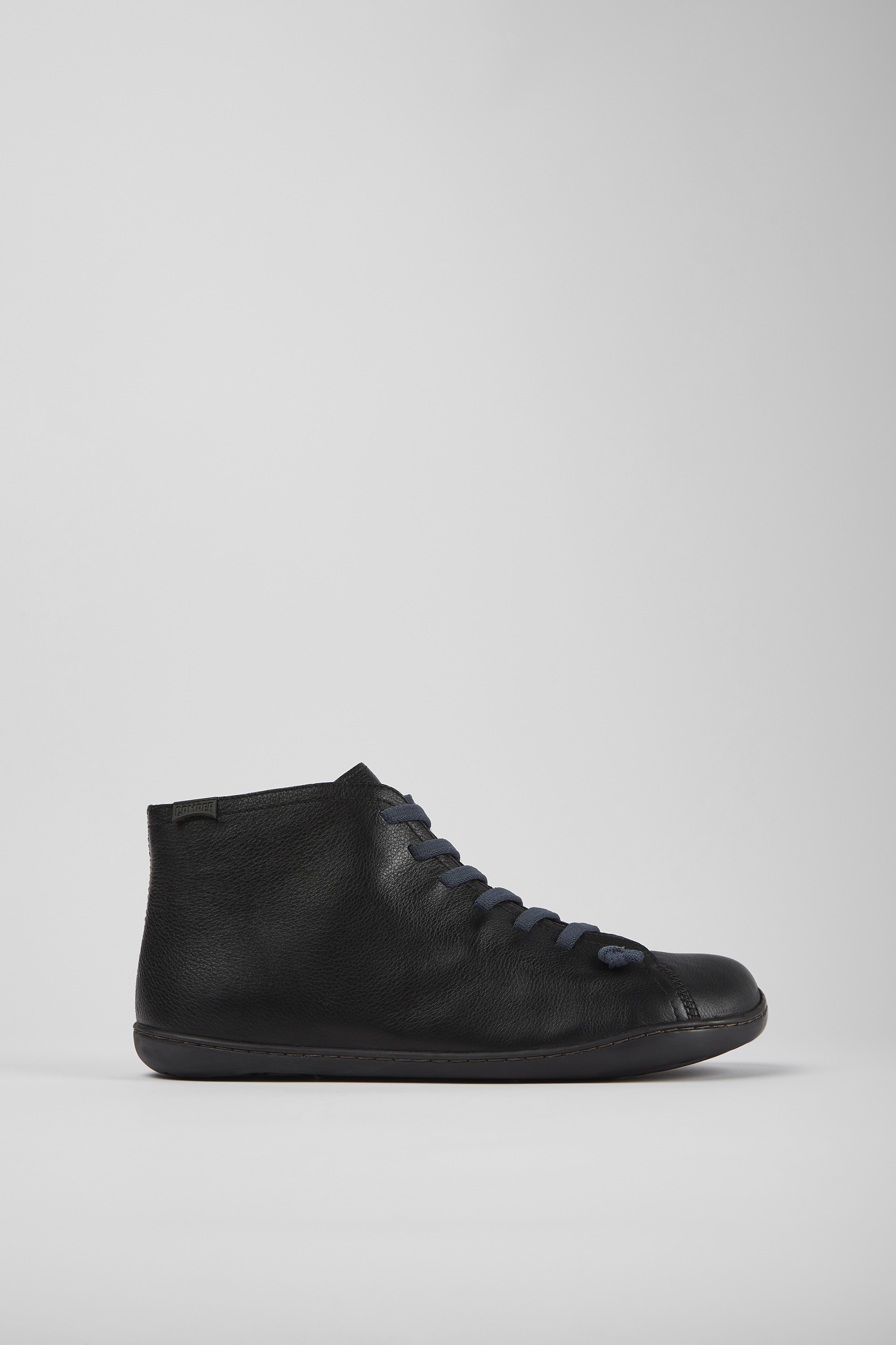 Peu - Black leather ankle boots for men
