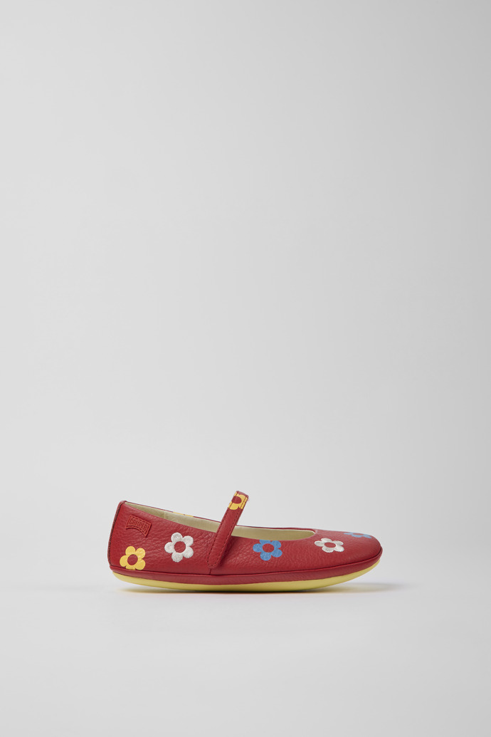Twins Red leather ballerinas for boys