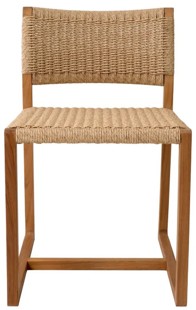 Casa Padrino Silla de Comedor de Teca de Lujo Natural 48 x 58 x A. 78,5 cm - Silla de Jard¨ªn - Muebles de Jard¨ªn - Muebles de Comedor - Muebles de Teca de Lujo