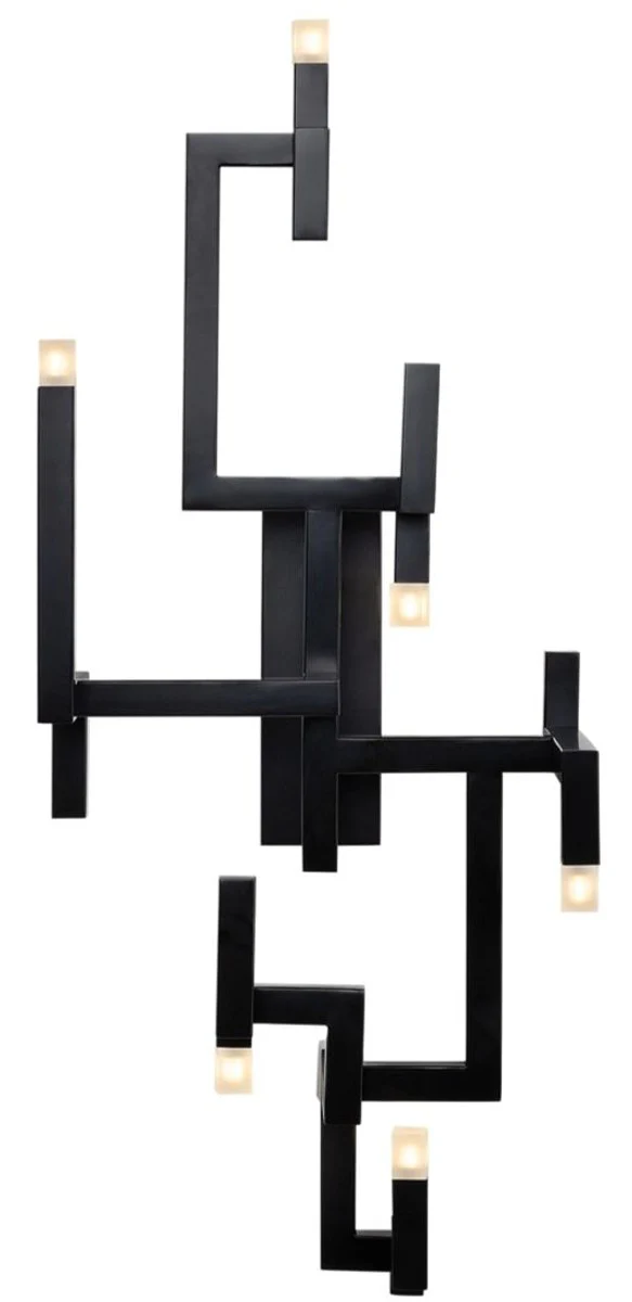 Casa Padrino aplique de pared de lujo LED de acero inoxidable de la sala negro 30,5 x 28,5 x H. 73,5 cm - Aplique de Diseño con Revestimiento en Polvo