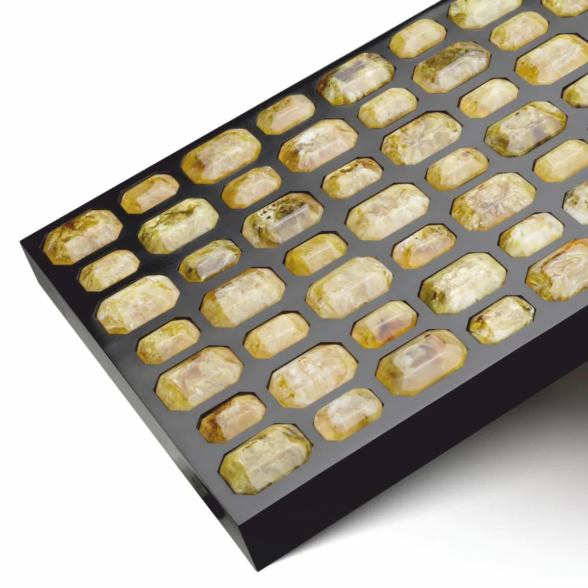 Casa Padrino Caja de Joya de Lujo Negro / Amarillo 37,5 cm - Caja de Almacenamiento