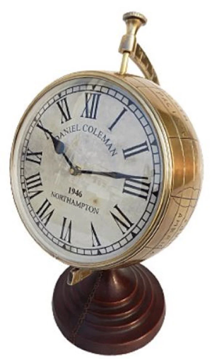 Casa Padrino reloj de mesa de lujo globo latón 30 x 26 x H. 42 cm - Decoración de Lujo