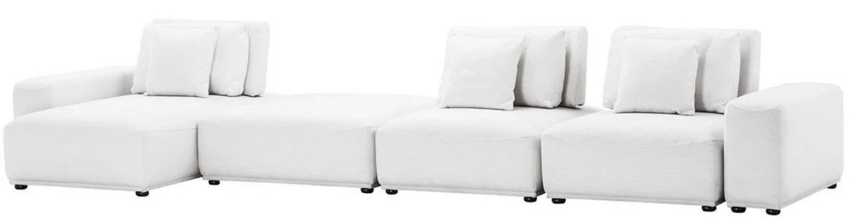 Casa Padrino paisaje residencial de lujo blanco / negro 340 x 159 x H. 83 cm - Sof¨¢ de Sala con 6 Cojines - Calidad de Lujo