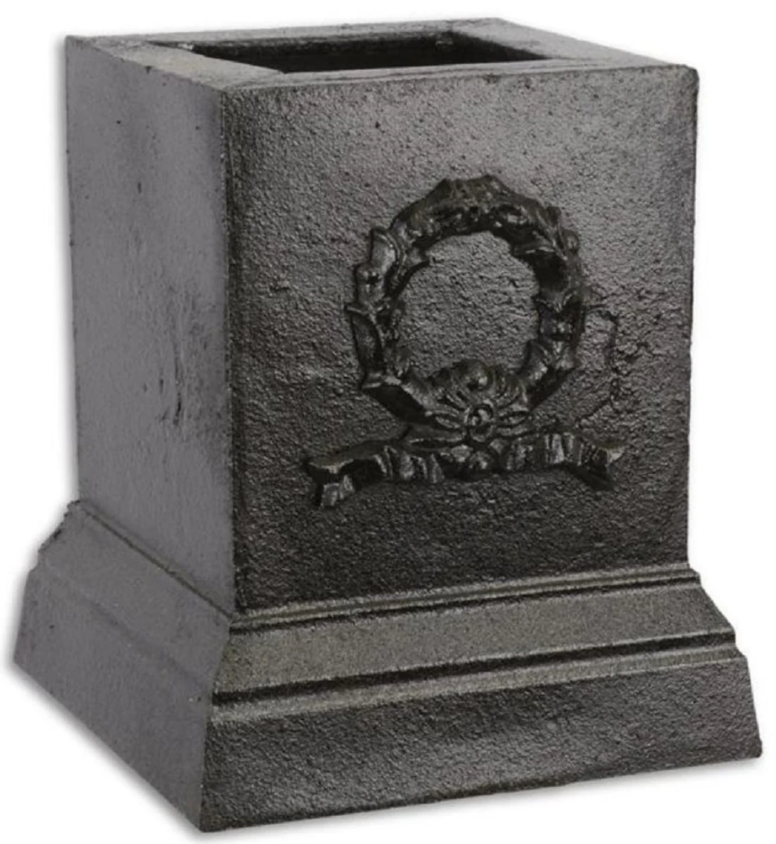 Casa Padrino pedestal decorativa barroco negro 17,1 x 17,1 x A. 19,8 cm - Base de hierro fundido en estilo barroco - Accesorios Decorativos Barrocos