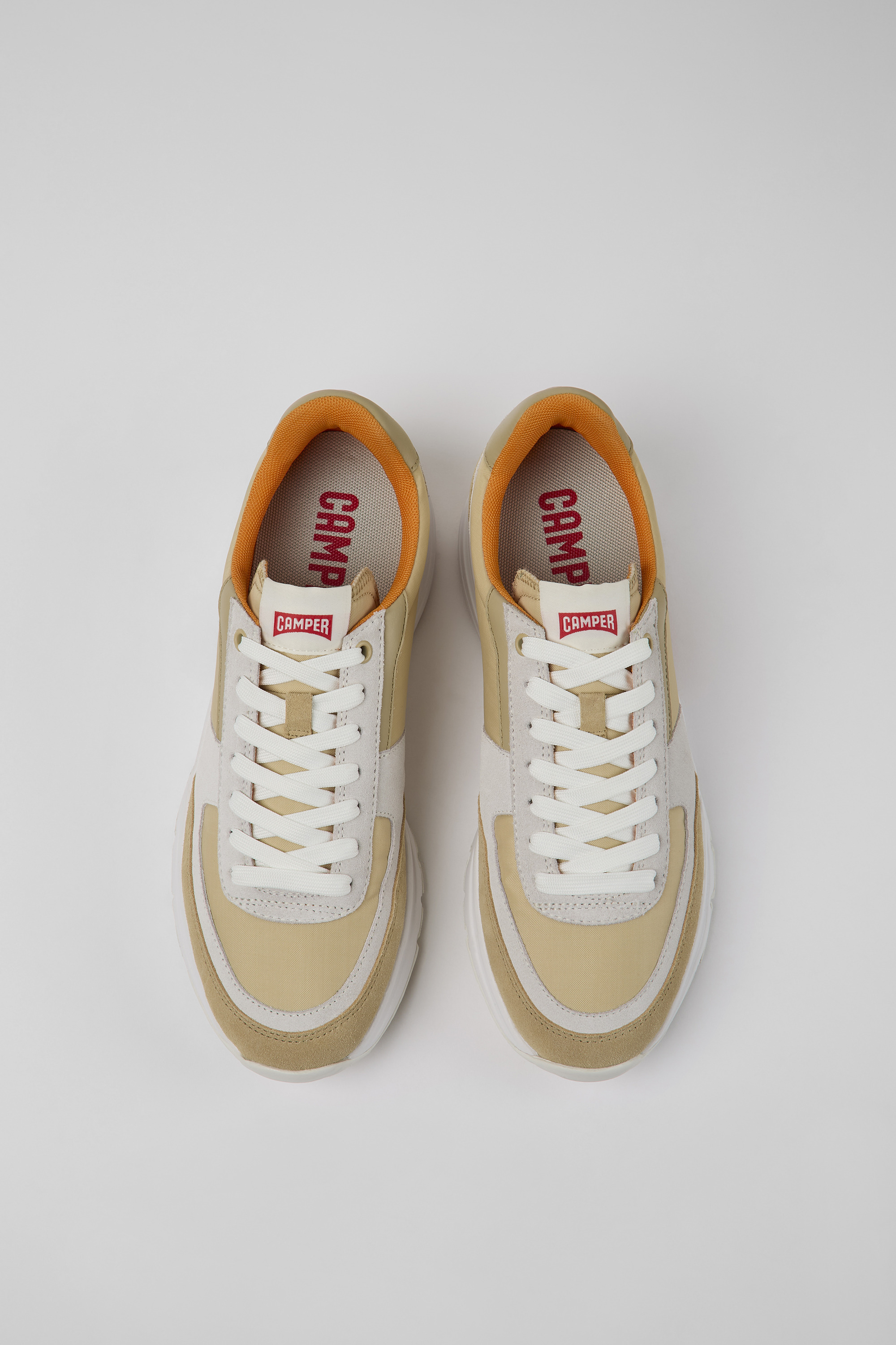 Drift - Beige and white nubuck sneakers for men