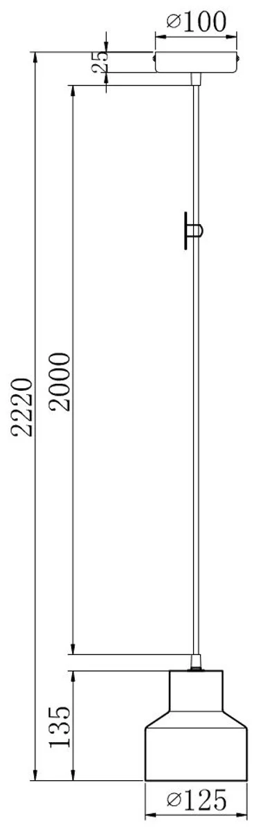 Casa Padrino Hanging Lamp / Pendant Lamp Gray Ø 12.5 x H. 13.5 cm - Modern Lamp with Concrete Lampshade