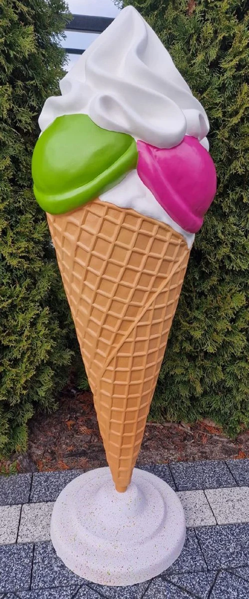 Casa Padrino cono de helado decorativo de lujo colorida A. 185 cm - Helado decorativo grande - Helado XXL - Decoraci¨®n de gastronom¨ªa - Decoraci¨®n de helader¨ªa - Decoraci¨®n de restaurante