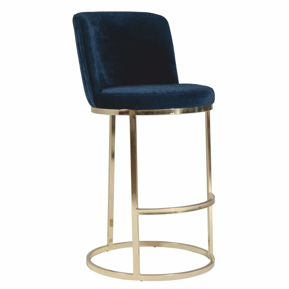 Casa Padrino conjunto de 6 sillas de bar de lujo azul oscuro / oro A. 110 cm - Muebles de bar