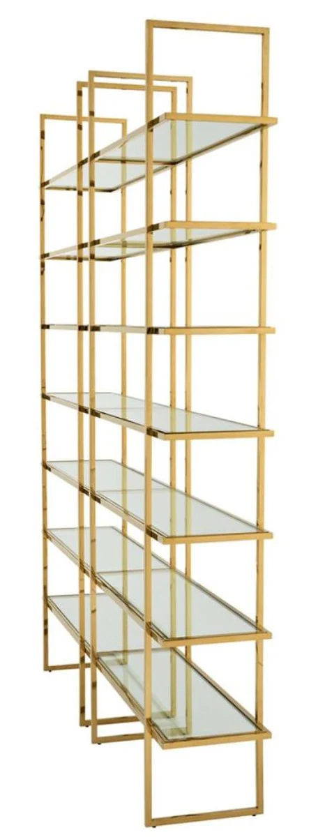 Casa Padrino armario de estanter¨ªa de lujo oro 220 x 40 x H. 253 cm - Calidad de Lujo