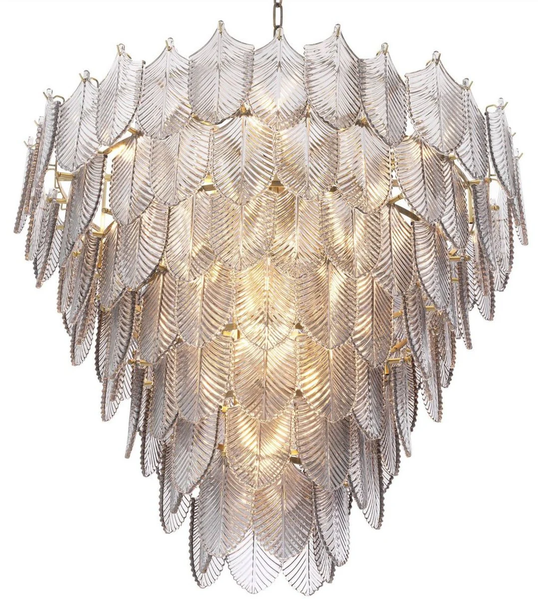 Casa Padrino lámpara de araña de lujo latón / gris Ø 82 x A. 69 cm - Lámpara de araña de hotel y restaurante noble - Calidad de Lujo