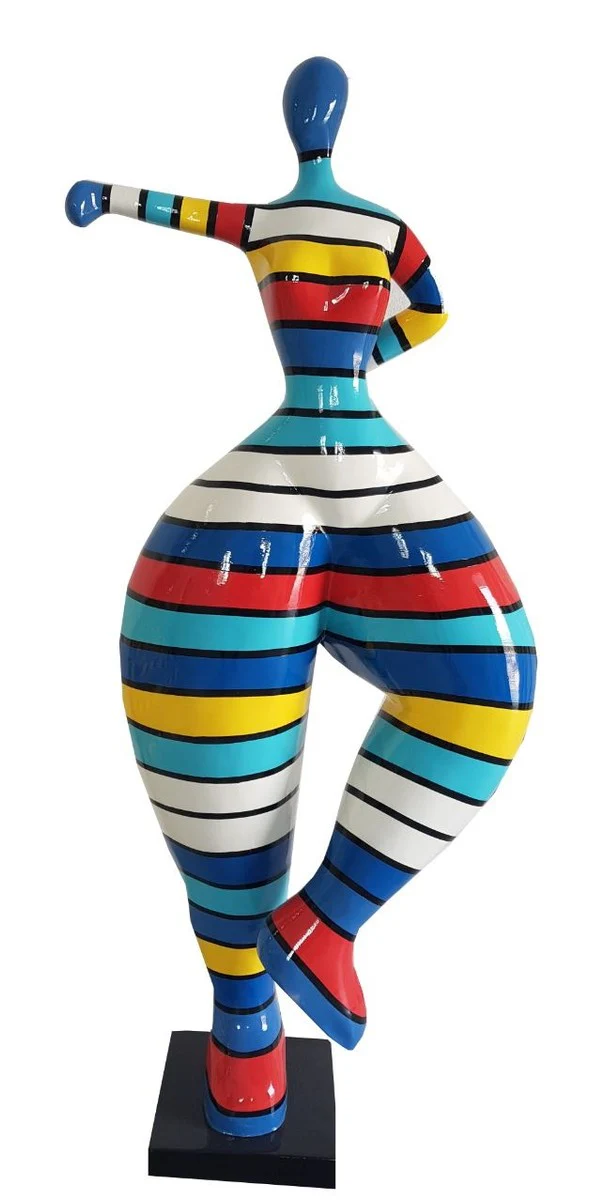 Casa Padrino escultura de diseño mujer haciendo deporte multicolor A. 85 cm - Figura de Decoración - Escultura de Decoración de Jardín - Figura de Jardín