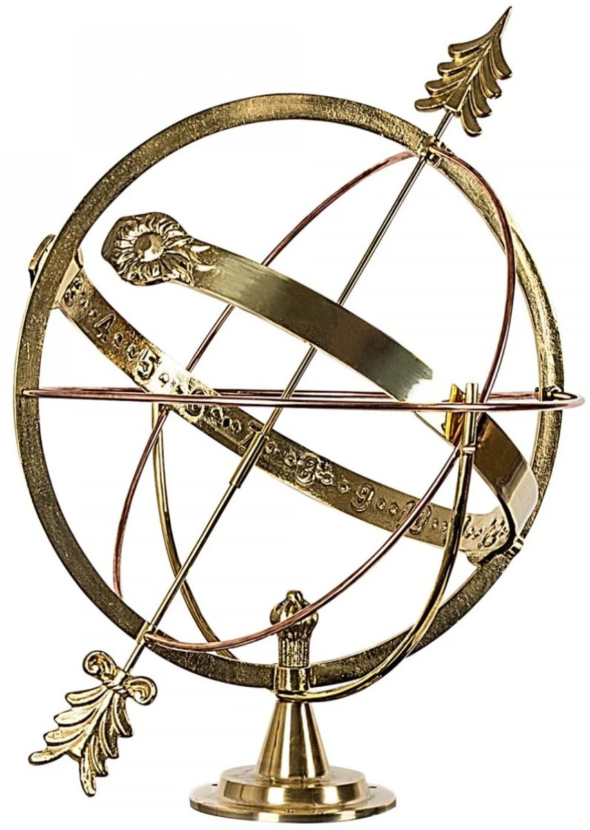 Casa Padrino Art Nouveau Garden Deco Reloj de Sol Oro Ø 45 x H. 53 cm - Calidad de Lujo