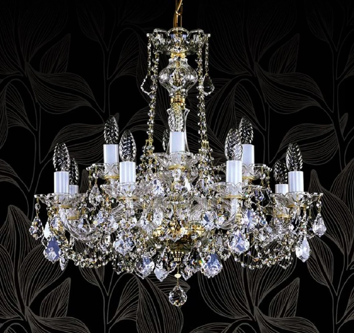 Casa Padrino ara?a de luces barroco de lujo con cristal de bohemia oro ? 64 cm