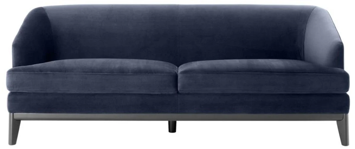 Casa Padrino sof¨¢ de la sala de estar azul de medianoche / negro 195 x 90 x H. 75 cm - Muebles de Lujo