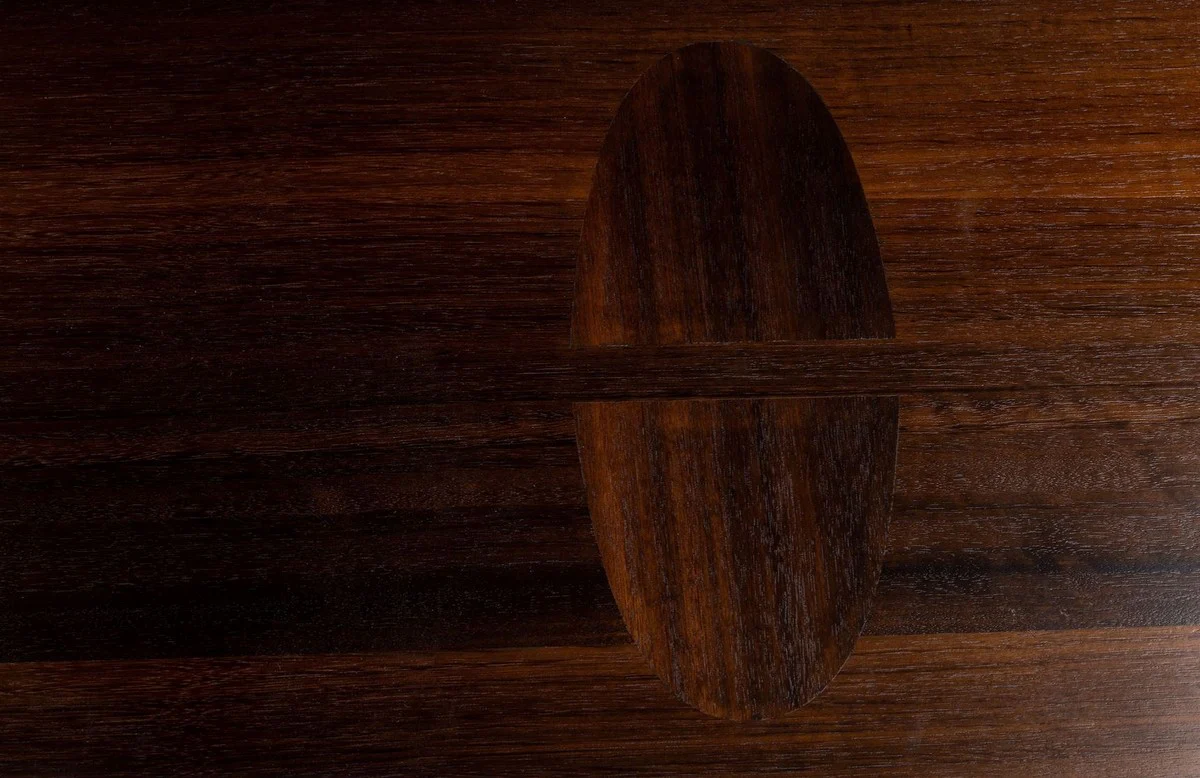 Casa Padrino consola de chapa de eucalipto de lujo marr¨®n oscuro 140 x 45 x A. 75 cm - Consola de madera maciza - Muebles de sala - Calidad de Lujo