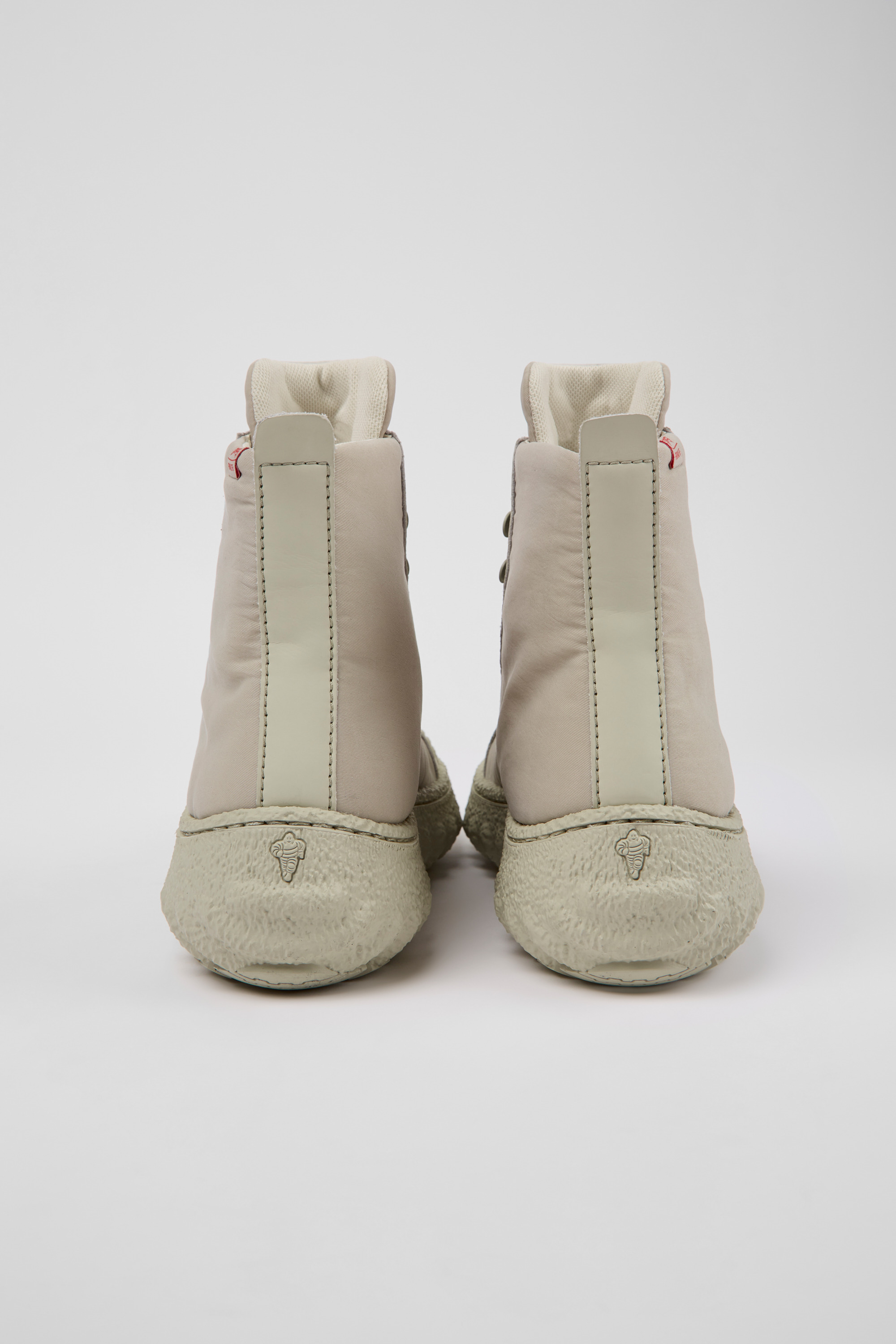 Ground PrimaLoft MICHELIN - Light gray textile and leather ankle boots for women