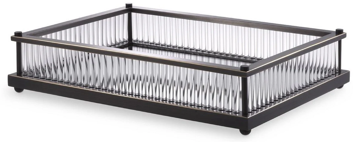 Casa Padrino bandeja de servicio de lujo bronce 39,5 x 28,5 x A. 9 cm - Bandeja de acero inoxidable con espejo - Accesorios de gastronom¨ªa de lujo