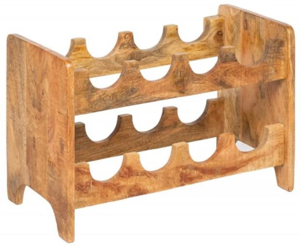 Casa Padrino estante de vino estilo campestre naturales 54 x 26 x A. 36 cm - Portabotellas de madera maciza hecho a mano - Estante de pie - Estante de pared - Muebles de Estilo Campestre