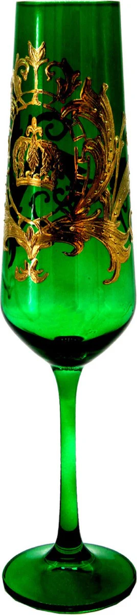 Pomp??s by Casa Padrino copa de champ¨¢n de lujo con ba?o de oro de 24 quilates verde oscuro / oro ? 6 x A. 25 cm - Copa de champ¨¢n Pomp??s dise?ada por Harald Gl??ckler