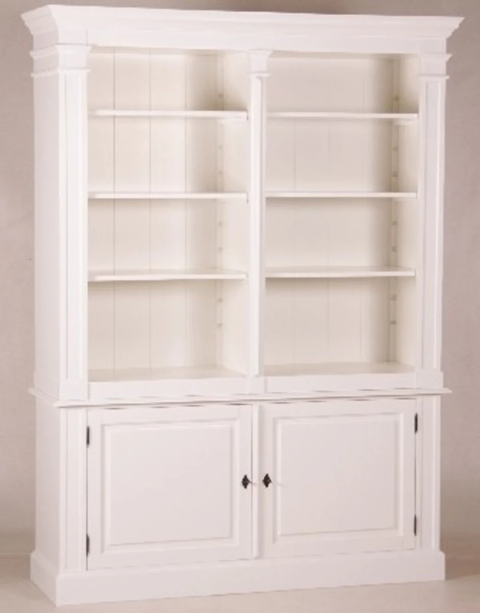 Casa Padrino Shabby Chic Country Style Bookcase White B 160 H 215 cm cabinet
