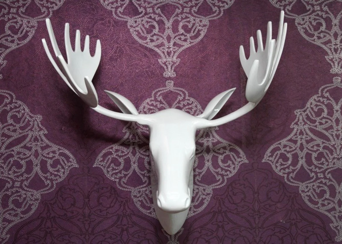 Casa Padrino designer antlers aluminum White Wilder Deer Moose massif & Heavy Alu decoration wall antlers wall figure