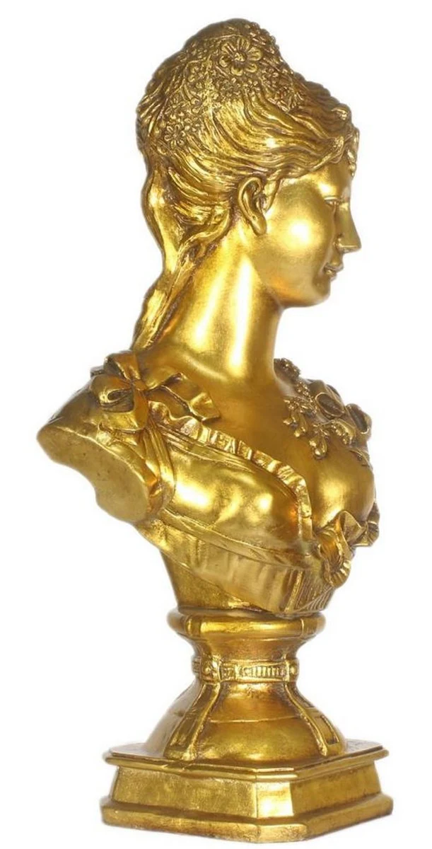 Casa Padrino busto barroco señora oro 37 x 22 x H. 70 cm - Figura Decorativa en Estilo Barroco