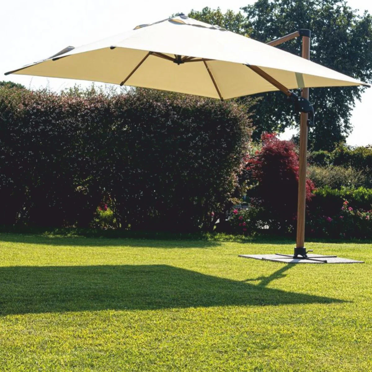 Casa Padrino sombrilla sem¨¢foro de lujo con soporte beige / marr¨®n 400 cm - Accesorios de jard¨ªn