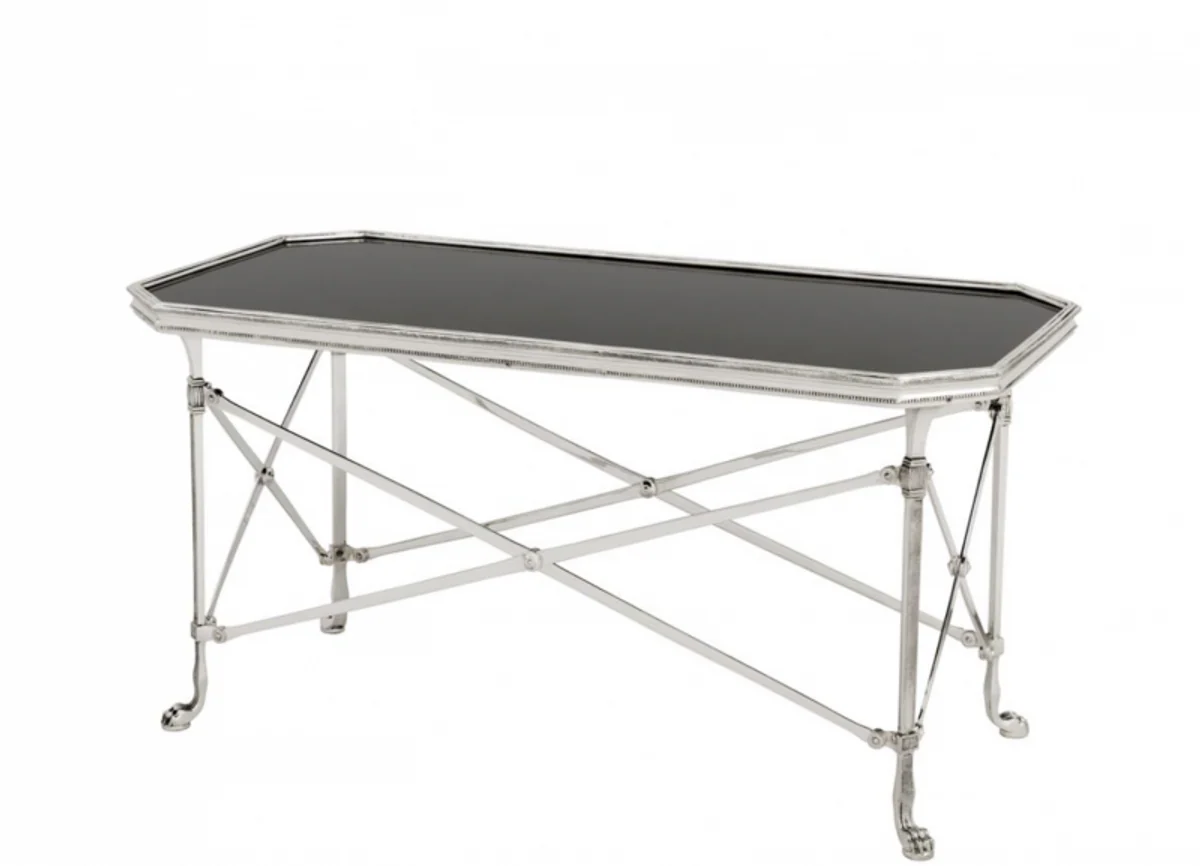 Casa Padrino Art Deco luxury coffee table antique silver - living room coffee table - Luxury Hotel Furniture