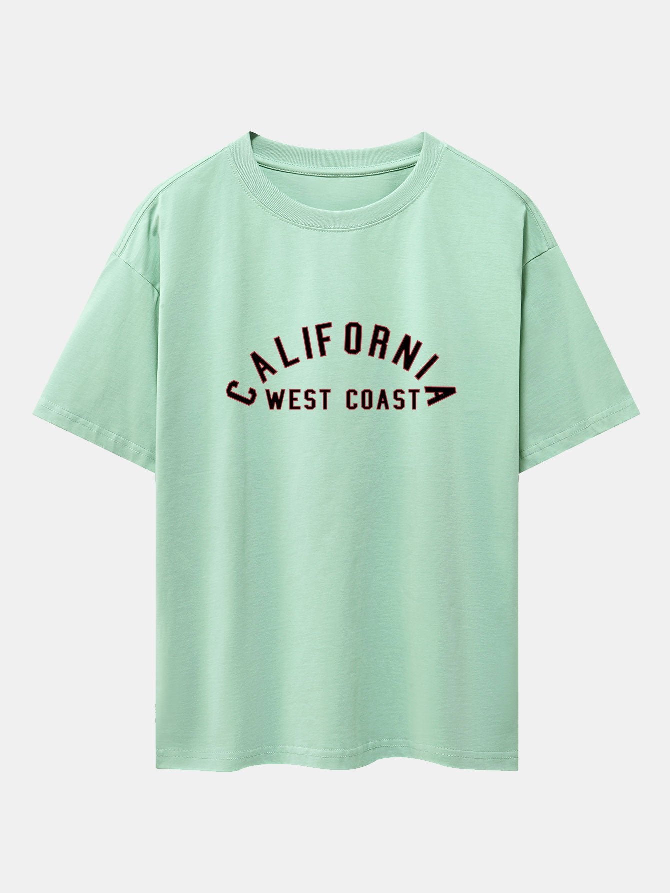 California Print Heavy Weight Drop Shoulder Oversize T-Shirt
