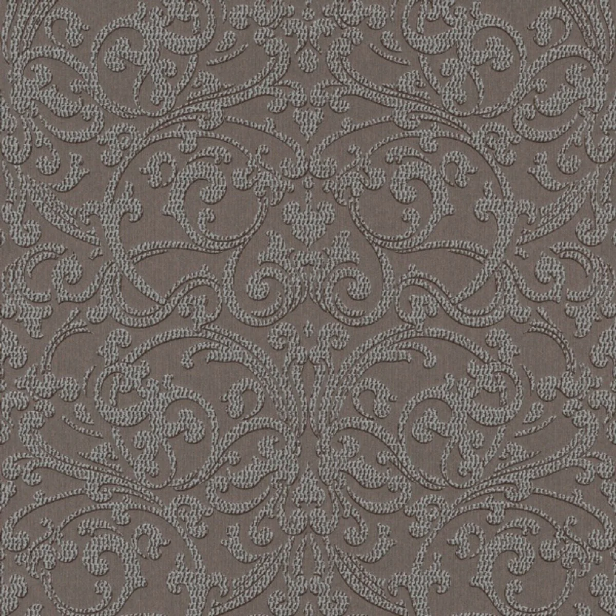 Casa Padrino Papel Tapiz Textil Barroco Marrón / Plata - 10,05 x 0,53 m - Papel Pintado de Tela con Superficie Texturizada