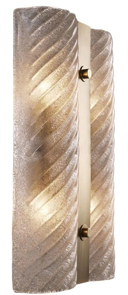 Casa Padrino aplique de pared de lujo latón antiguo 30 x 8 x H. 48,5 cm - Aplique de Pared con Vidrio Soplado a Mano