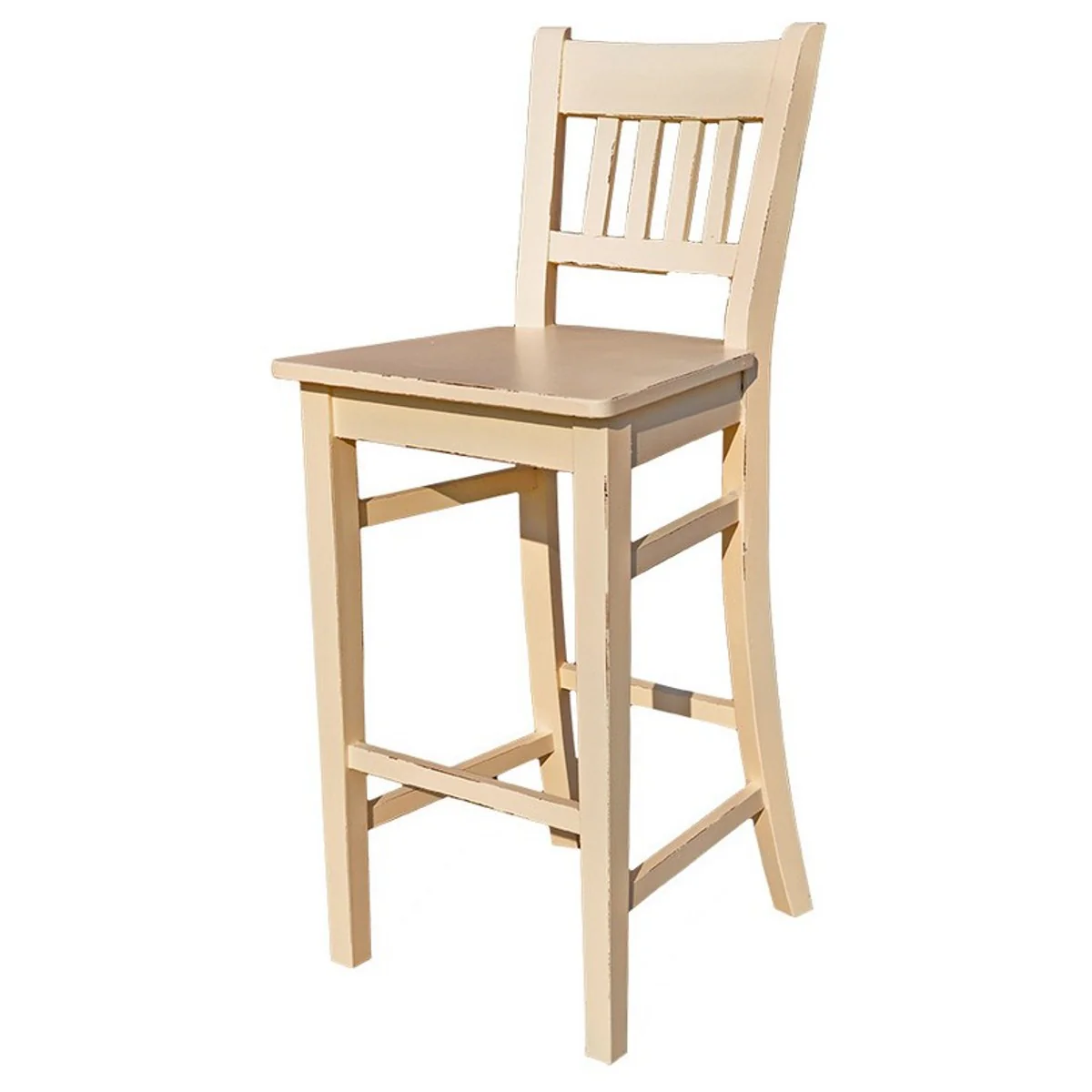 Casa Padrino silla de la barra de madera maciza - elegantes lamentables estilo rural taburetes