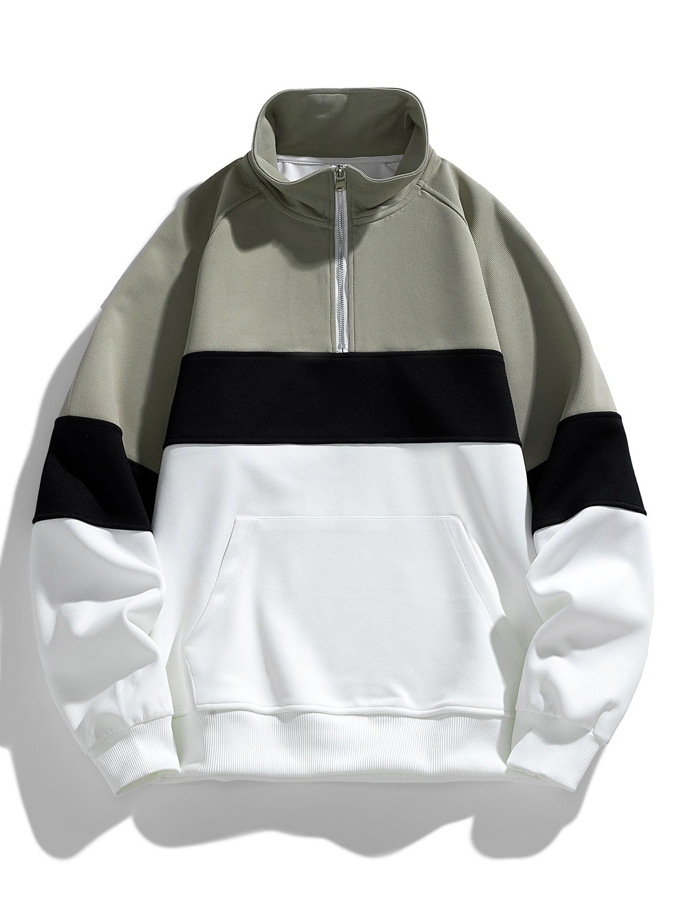 Color Block Quarter Zip Sweatshirt