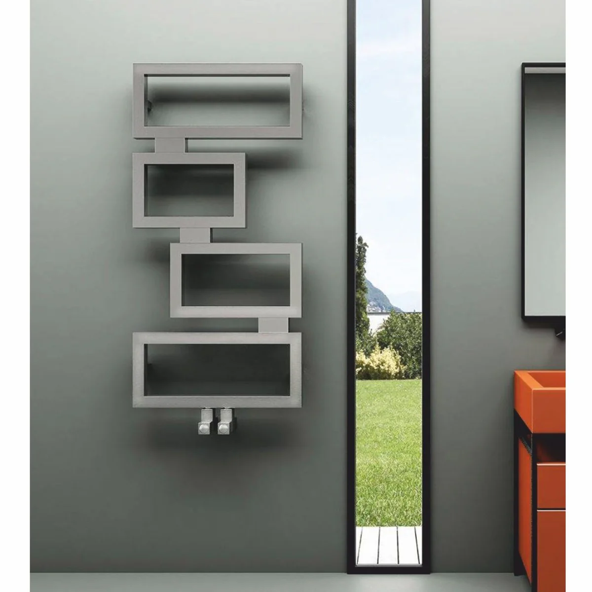 Casa Padrino calentador de toallas de lujo de acero inoxidable gris Al. 92 cm - Accesorios de baño