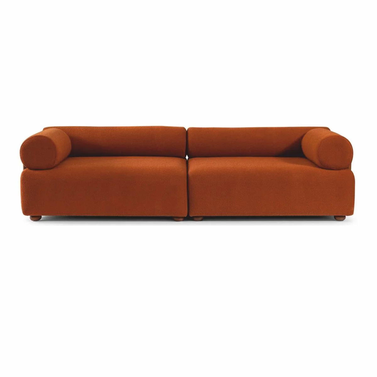 Casa Padrino sof¨¢ de lujo naranja / marr¨®n 260 cm - Sof¨¢ modular de sal¨®n