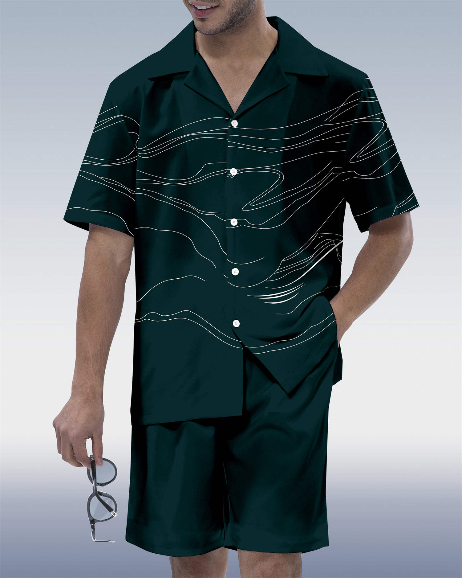 Suitmens Men's Hawaiian Vacation Short Sleeve Set 099