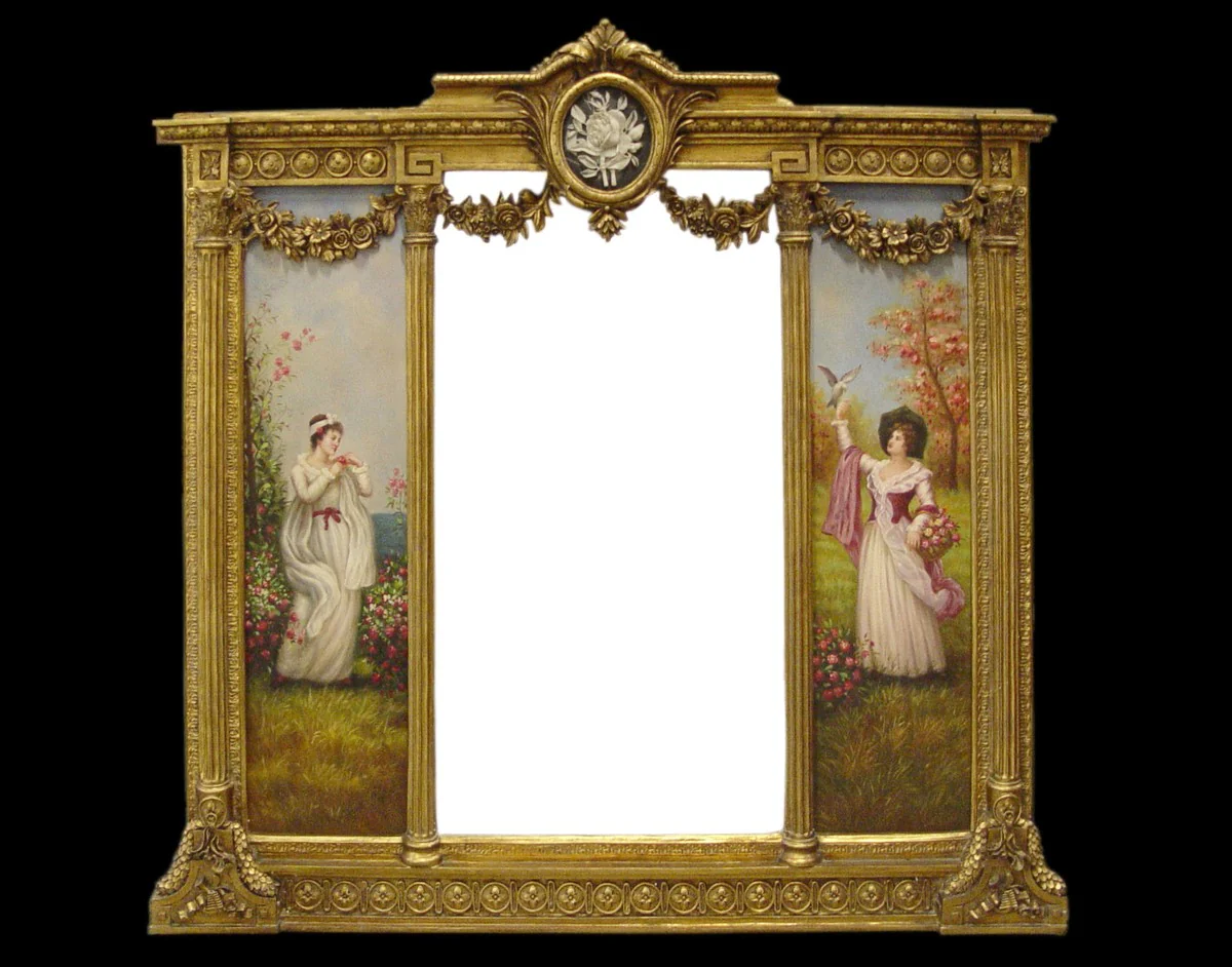 Espejo barroco Casa Padrino Gold B 152,5 cm x H.146,4 cm - Espejo de pared barroco