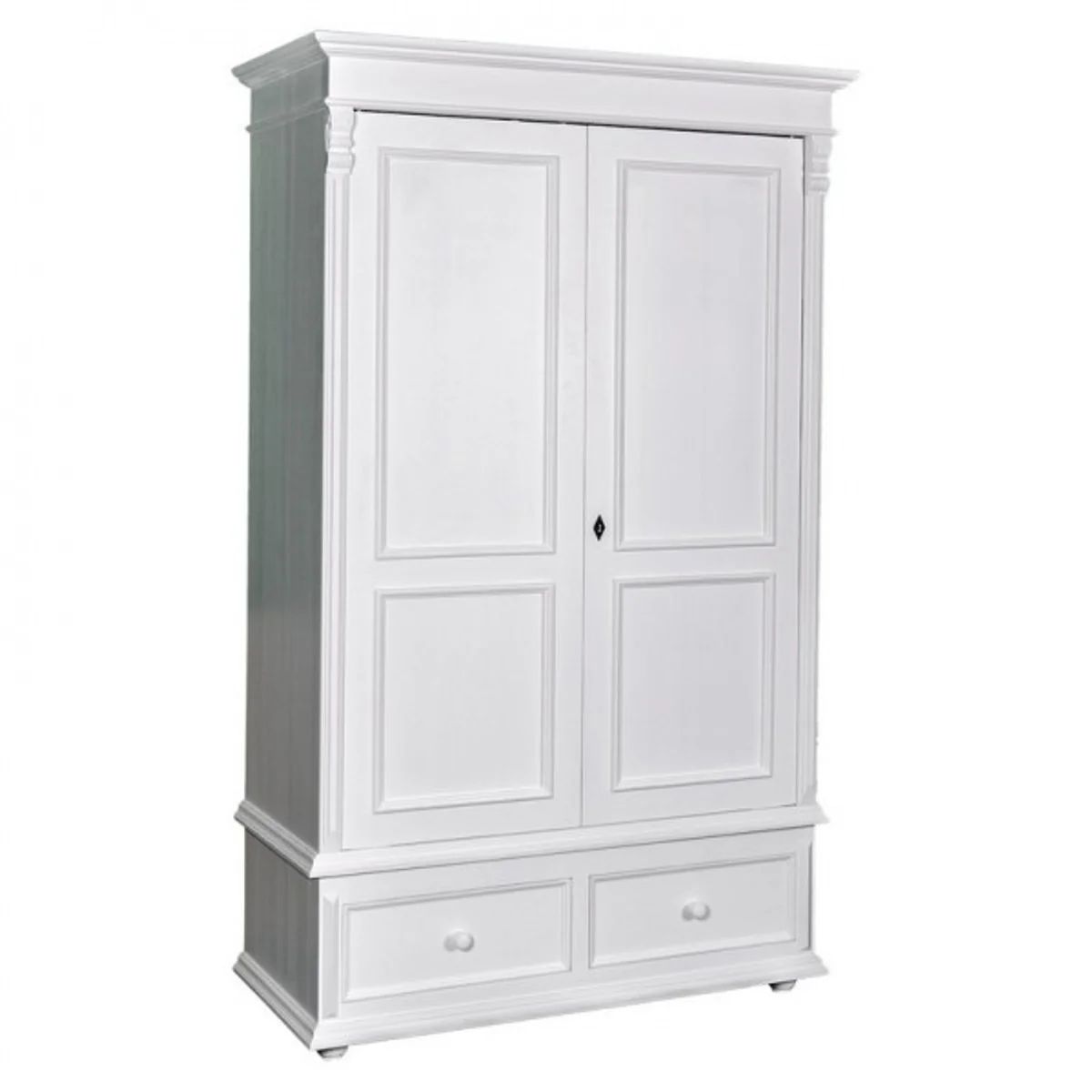 Casa Padrino country-style wardrobe white - clothes cabinet Shabby H 206 cm W 127 cm D 61 cm