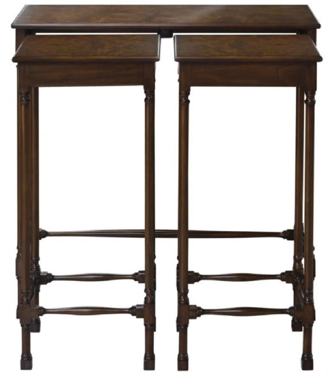 Casa Padrino conjunto de mesa auxiliar de lujo marrón / marrón oscuro 67 x 28 x H. 70 cm - Muebles de Salón de Lujo