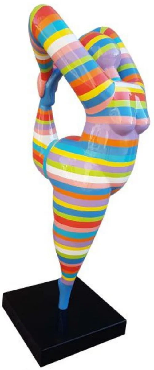 Casa Padrino escultura decorativa de diseño de lujo mujer multicolor / negro A. 85 cm - Figura decorativa abstracta - Escultura decorativa XXL - Figura decorativa XXL - Esculturas abstractas
