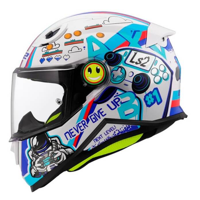CASCO INFANTIL LS2 FF812 NEXT LEVEL - BLANCO