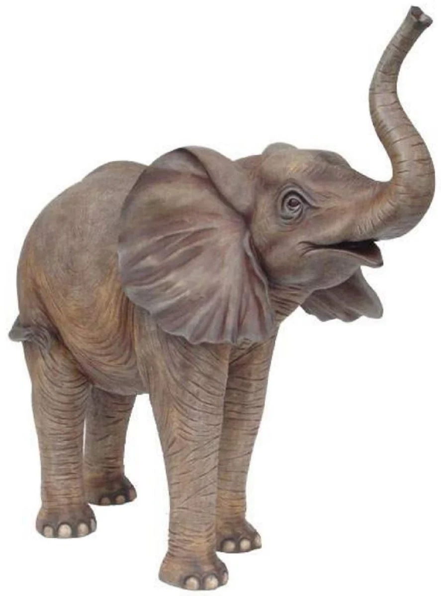 Casa Padrino escultura decorativa de lujo elefante gris 160 x 66 x A. 160 cm - Figura decorativa grande - Escultura decorativa XXL - Esculturas y figuras decorativas XXL de lujo