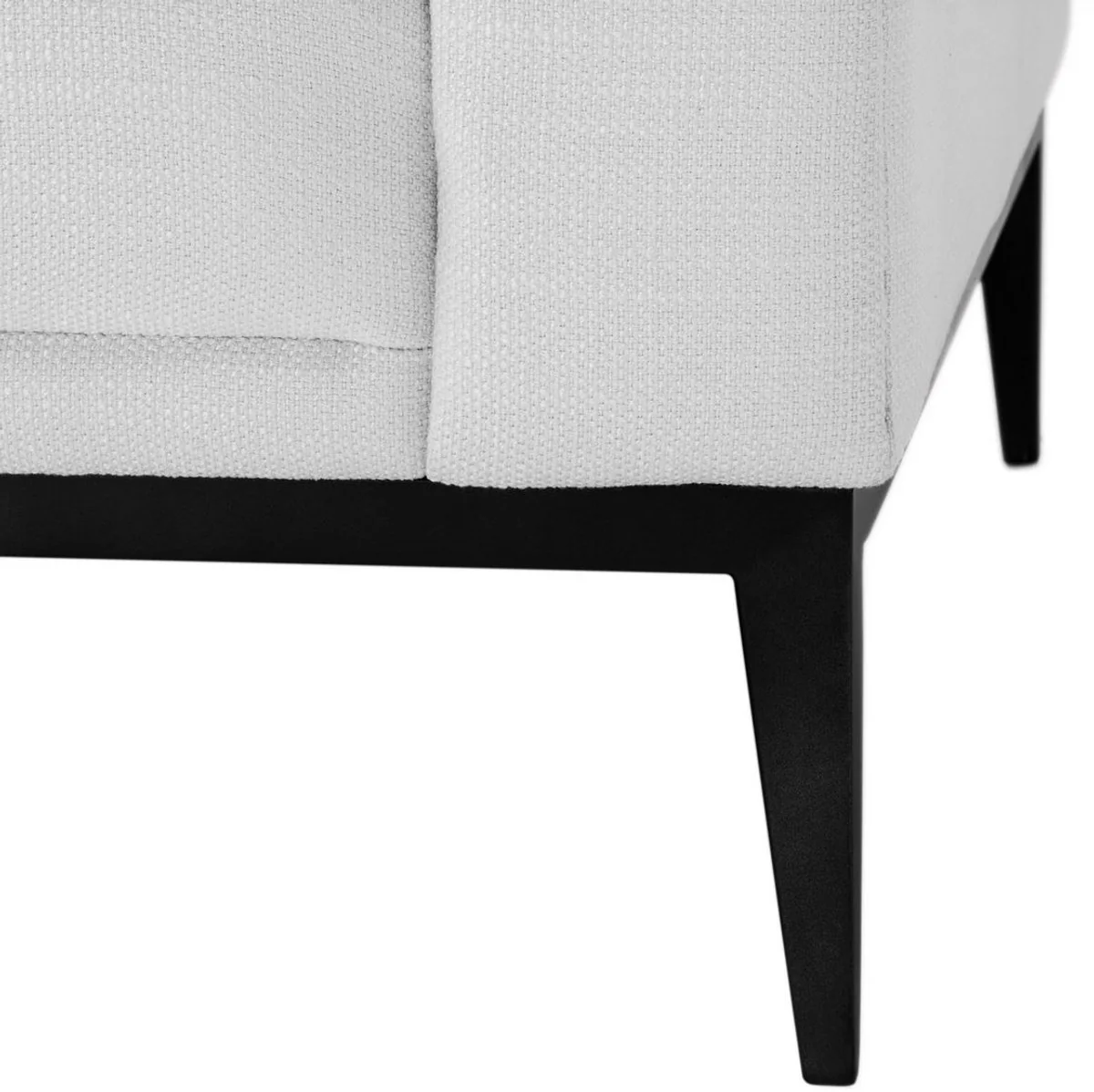 Casa Padrino Sof¨¢ de Lujo Blanco / Negro 240 x 98 x H. 69 cm - Sof¨¢ de Sal¨®n con 4 Almohadas - Muebles de Sal¨®n - Muebles de Lujo