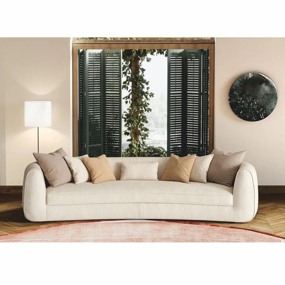 Casa Padrino Sof¨¢ de Lujo Crema 308 cm - Muebles de Lujo para Sala de Estar y Hotel