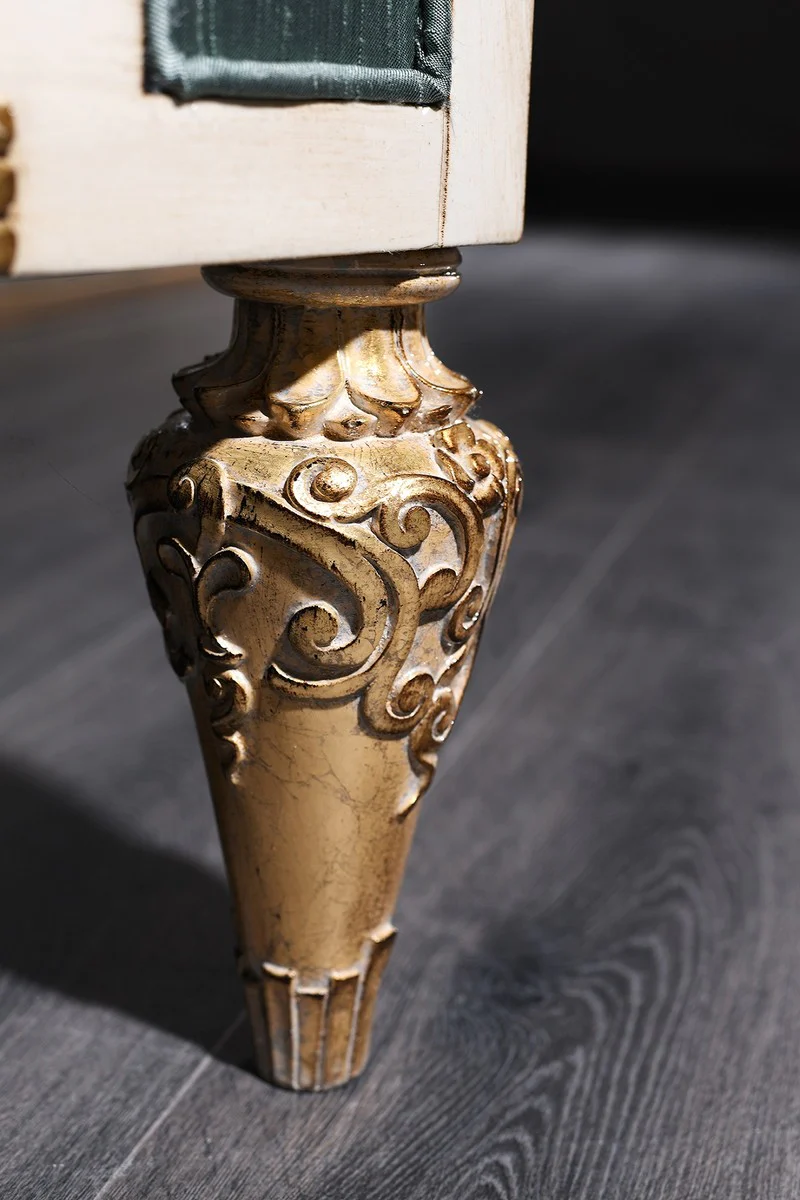 Casa Padrino sof¨¢ barroco de lujo turquesa turquesa / blanco / oro 256 x 89 x H. 90 cm - Suntuoso Sof¨¢ de Sala de Estar Chesterfield en Estilo Barroco