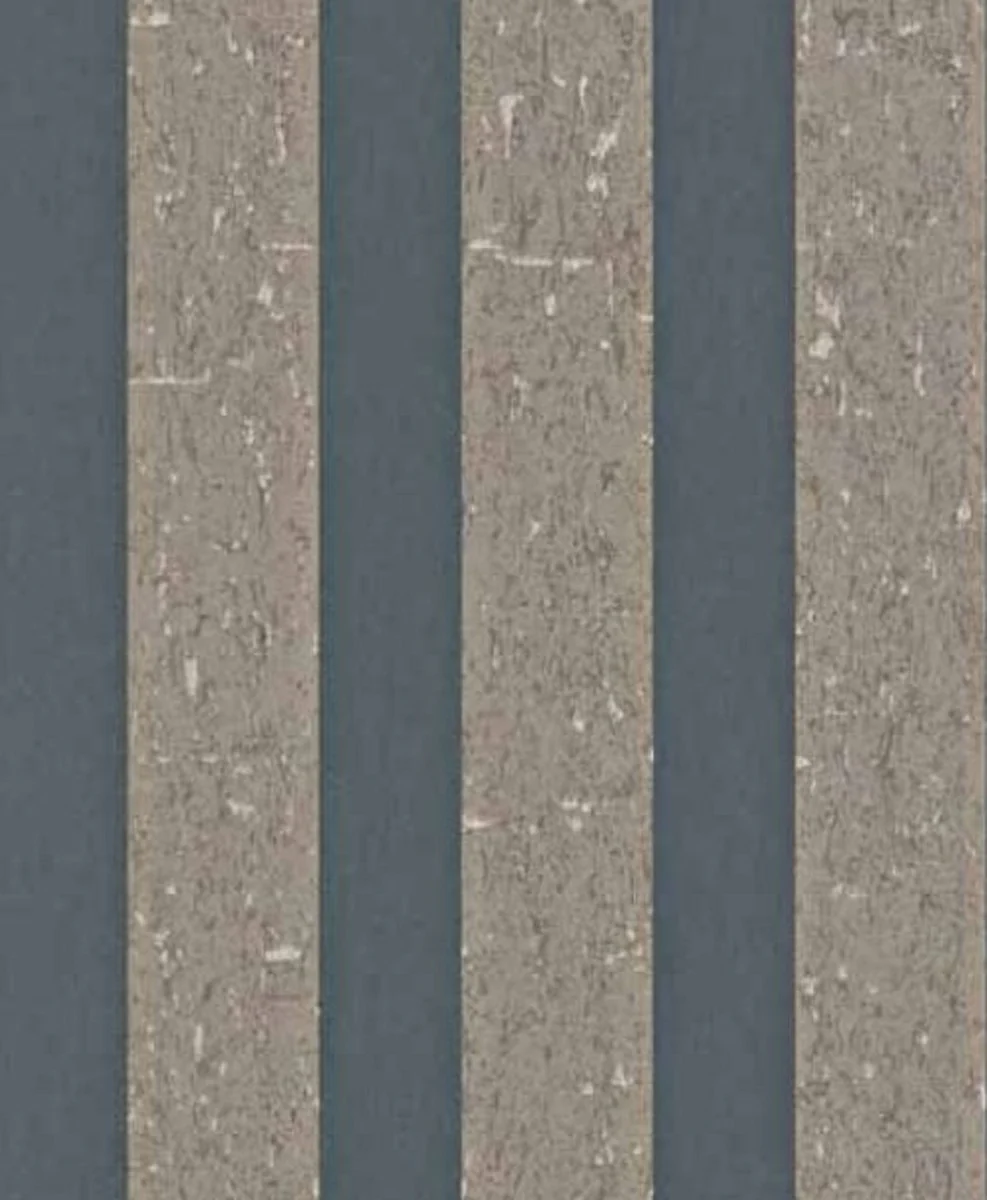 Casa Padrino papel pintado no tejido barroco con rayas gris / marrón 10,05 x 0,53 m - Accesorios Decorativos